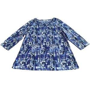 Kim Rogers Blue Floral Blouse